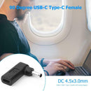 90 Degree USB-C Type-C Female to 4.5x3.0mm DC Male Plug Converter for Dell