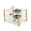 Stackable Case with Cooler Fan, Two-Layer Transparent Acrylic Case Enclosure Box