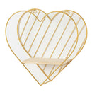 Metal Floating Shelf Organizer Geometric Home Bathroom Golden Heart Shaped