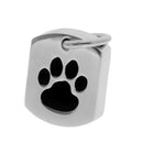 Stainless Steel Paw Print Tag Pendant Urn Ashes Keepsake Cremation Jewelry