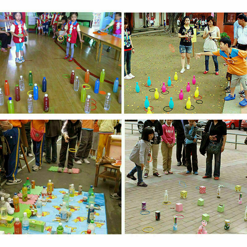 10X Child Kids Plastic Toss Rings Circle Hoopla Game 5.1" Throw to D9Q3 S0D Y1N7