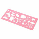 4pcs Student Child Plastic Templates Drawing Ruler Pink, Blue, Yellow, Gree O6D1