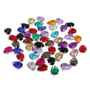 50pcs Teardrop Flatback Acrylic Crystal Rhinestone Buttons DIY Decor 10x14mm