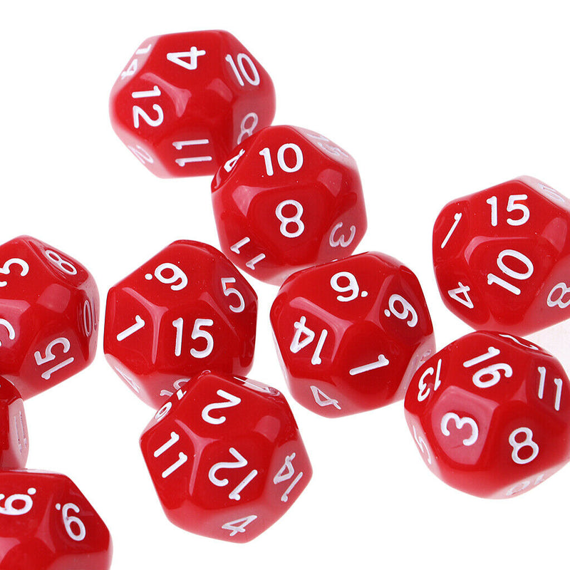 10pcs/set Polyhedral D16 Dice for DND RPG MTG Role Playing Board Game Red