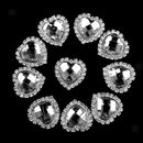 10pcs Heart Shape Buttons Embellishments Flatback Wedding Craft Decor 30mm