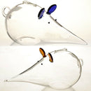 Mouse Money Bank Glass Box Coin Cash Holder Terrarium Container Blue Ears