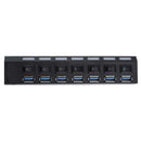 USB 3.0 7 Ports Hub Splitter Adapter with ON/OFF Switch for Tablet Laptop