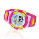 LED Digital Electronic Multifunction Waterproof Children Watch (Hot Pink)