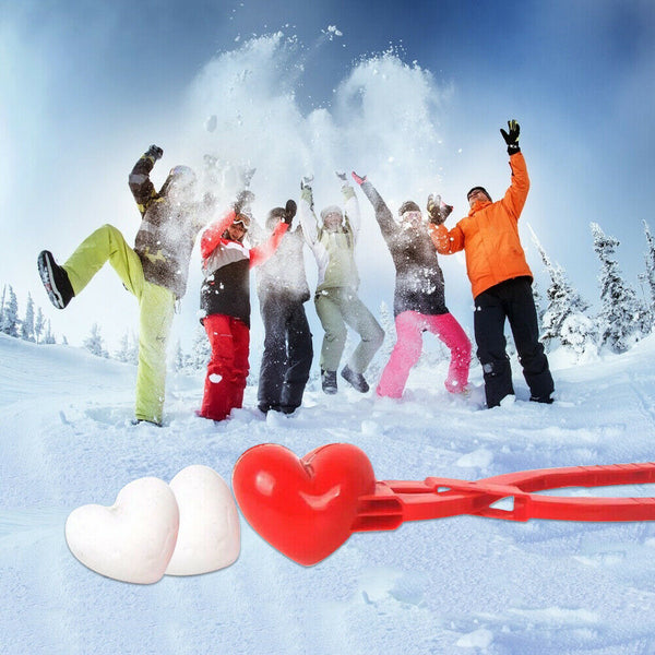 Kids Outdoor Sand Snow Ball Mold Toys Love Heart Shaped Snowball Maker Clip