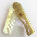 Hand Carved Comb Anti-static Ox horn Beard and Moustache Folding Design Travel