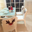 Cartoon Embroidered Deer Hat Chair Covers Christmas Chair Xmas Cap (2pcs)