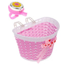 Children Kids Girls  Front Basket + Bike Cycling Bell Ring Horn Pink