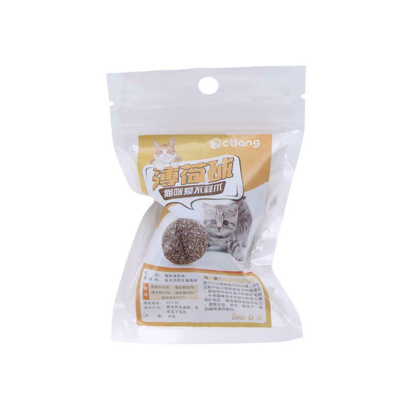 Cats Natural Mint Edible Ball Kitten Interactive Bite Catnip Play Toys (01)