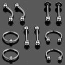 10 Pieces Nose Lip Tongue Eyebrow Tragus Navel Belly Ring Piercings 16g 6mm