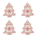 16PCS Mixed DIY White&Red Tree/Heart/Star Wooden Ornaments For Christmas Pa L3N4