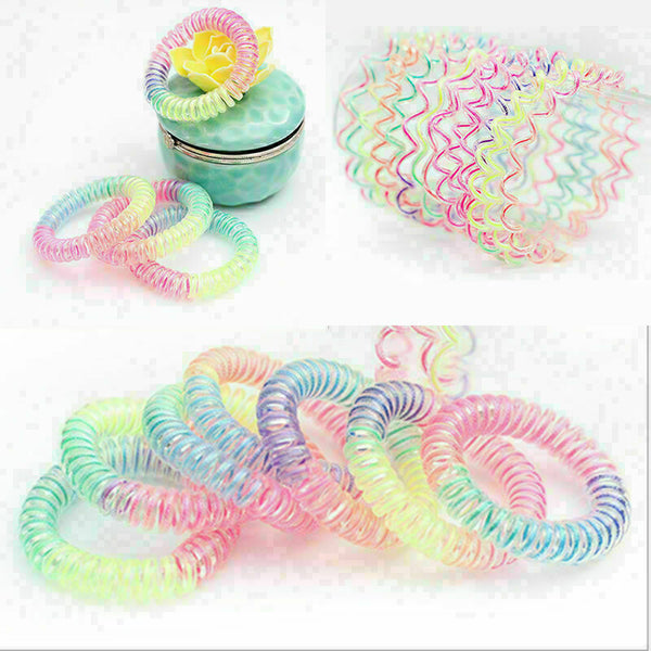 Women Telephone Line Hair Elastic Ring Bands Ties rope AU Bracelet Device A W8S3