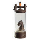 1X(The New Dragon Backflow Incense Burner Auspicious Glass Cover Teahouse O