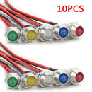 10Pcs 12V 8mm LED Indicator Light Lamp Bulb Pilot Dash Panel Car Truck Boat HOT~