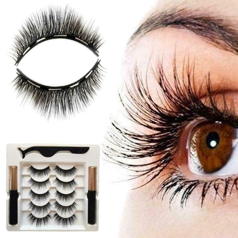 5 Pairs Magnetic Liquid Eyeliner Eyelashes Kit Natural Long Set. Quality B8L0