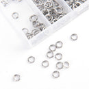 200x 5sizes Stainless Steel Round Split Rings Small Double Ring Jewelry Making Z