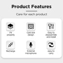 Compact Dual USB-C 3.5mm Microphone Adapter for Insta360 ONE X2 Charging and