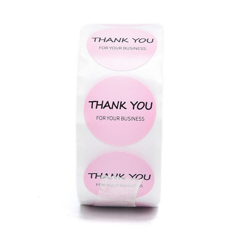 1 Roll Pink Paper Label Stickers Thank You Scrapbooking Seal Handmade Sticke Gw