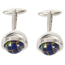 Jewellery 2pcs Mens Globe Shirts Cufflinks, Wedding, Blue 1 Pair (with