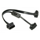 35cm OBD 2 II 16 Pin RA Male to Dual Female Y Splitter Adapter Extension Cable