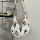 Korean Bear Crossbody Tote Bag Women Plush Casual Shoulder Dumpling Handbag