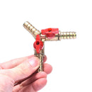 Clamp Fitting Fuel Water Oil Gas 3/8" 10mm Brass Y 3-Way Shut Off Ball Valve Hn