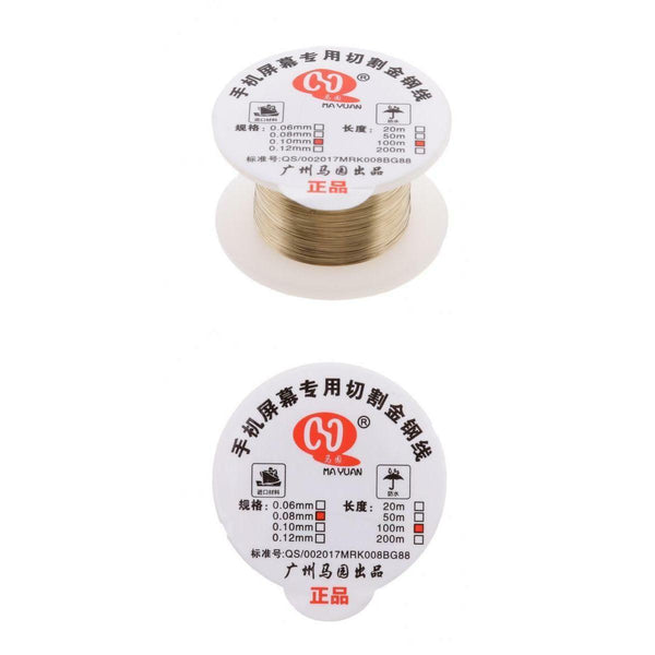 2 Pieces 100m Phone LCD Screen Separator Wire Cutting Line Repair 0.1&0.08mm