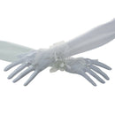 Lace Fingerless Gloves Burlesque Clubwear Party Wear Fancy Dress (White) W5P9