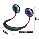 Hand Free Usb Personal Fan- Portable Handheld Mini Led Fan Headphone Design J6H3