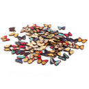 100 ASSORTED COLORS BUTTERFLY SHAPED WOODEN BUTTONS FLATBACK 2 HOLES 28x21mm