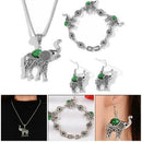 Fashion Jewelry Set Retro Animal Elephant Suit Crystal Necklace Earrings BraI5L1
