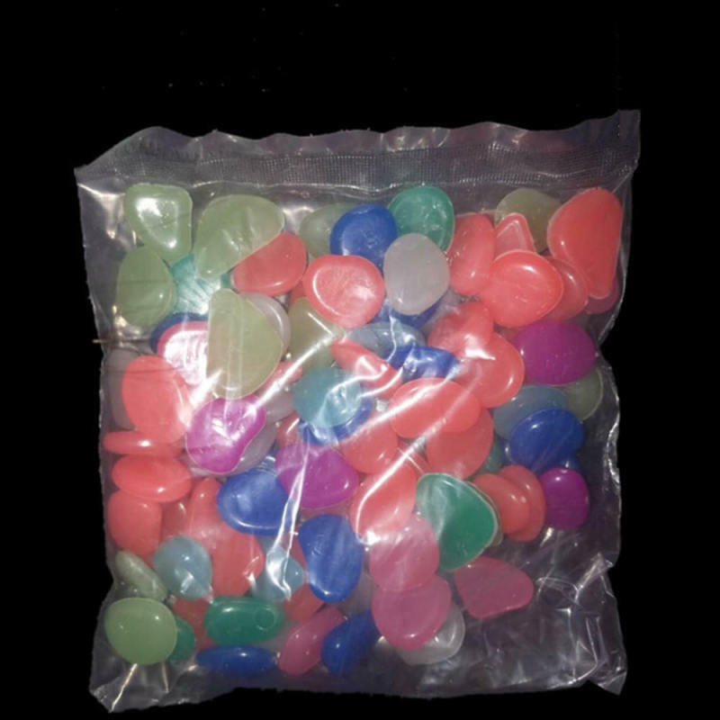 100pcs Glow in The Dark Stones Pebble Rock FISH TANK AQUARIUM Garden Road Decor
