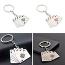 Fashion Poker Hand Playing Cards Royal Flush Keyring Metal Collectables Key G3Y0