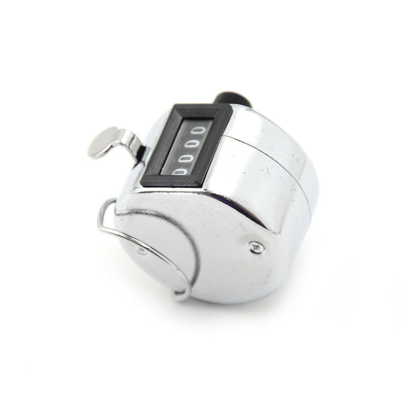 Stainless Metal 4 Digit Number Clicker Golf Hand Tally Click Counter Tool 3C