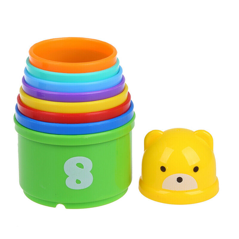 9 Stacking Stacks Learning Count Number Cups Tower Baby and Toddler Activit E5G1