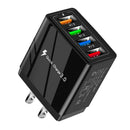 USB Hub Wall Charger Power Adapter US Plug Charging Block Black