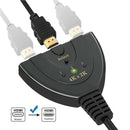 HDMI Switch, 3 Port HDMI Splitter Switcher 3-in 1-Out Auto Switch Splitter for