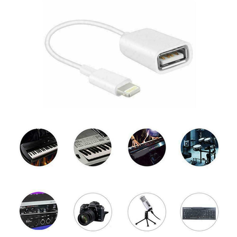 Lightning 8 Pin To USB Male to Female OTG Adapter Cable For iPad iPho A2K3