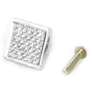 Zinc Alloy Rhinestone Drawer Square Cabinet Pull Handle Knob- Chrome R1I6