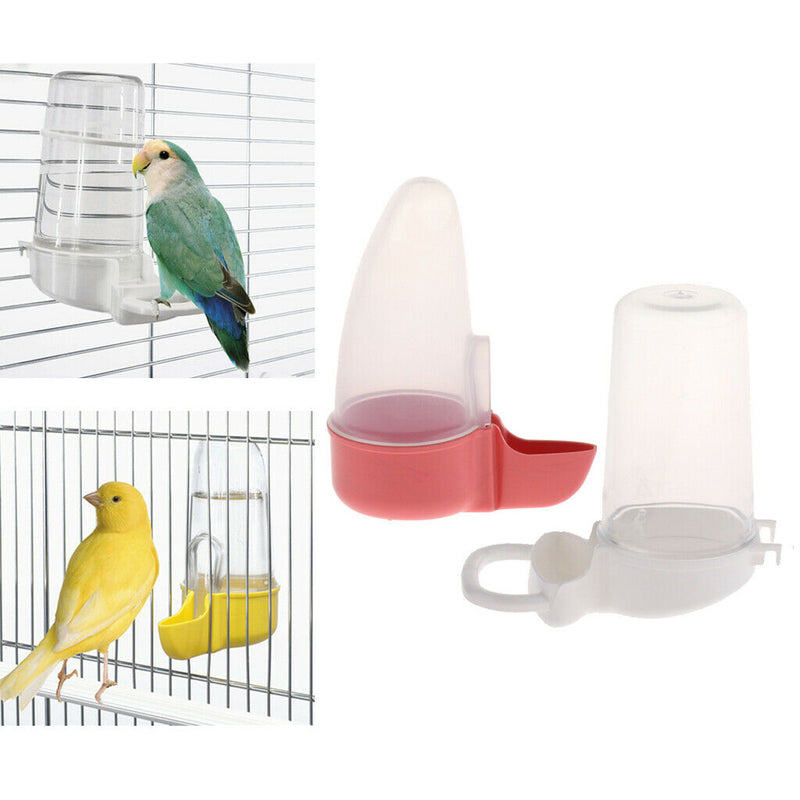 2 Pcs Parrot Feeder Water Drink Container Food Dispenser Cage Hanging Water