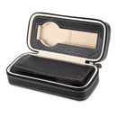 2 Grids PU Leather Travel Watch Storage Case Zipper Wristwatch Box Organize