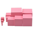 Wooden Mathematics Toys Pink Tower Solid Wood Square 0.7-7CM Early Preschoo B5Z1