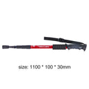 Trekking Pole 4 Sections Aluminum Telescopic Hiking Walking Cane (Red) A