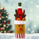 Christmas Decoration Cloth Red Wine Bottle Bag Covers Party Ornaments (Elk)