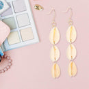 Creative Shell Dangle Ear Hook Elegant Women Long Drop Earrings Jewelry