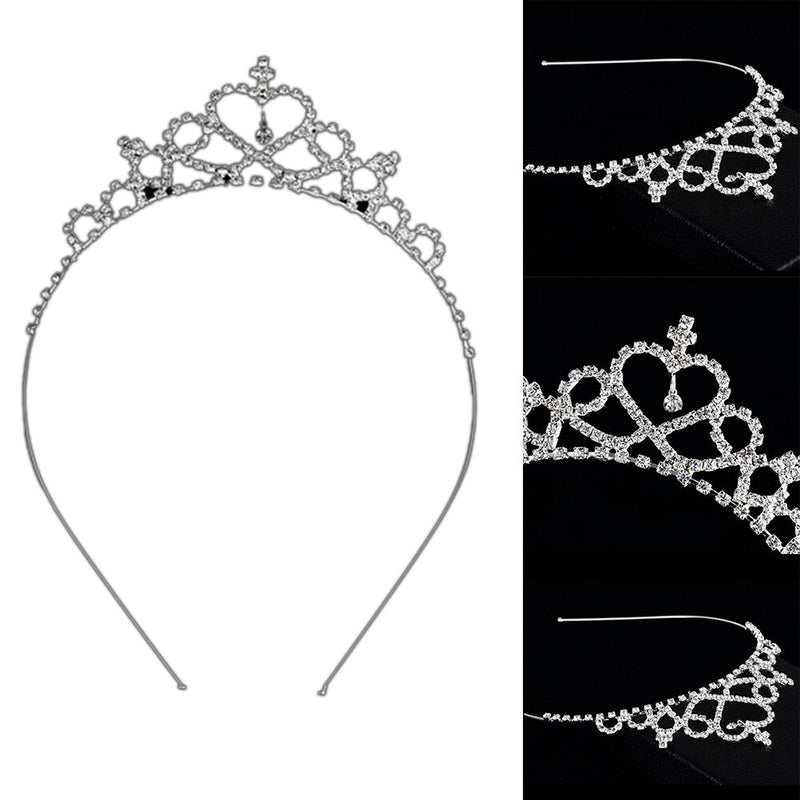 Girl Princess Hairband Child Party Bridal Crown Headband Crystal Diamond Tiara L